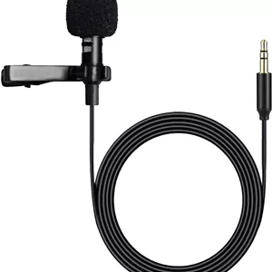میکروفون یقه‌ای لاوالیر برای فرستنده بی‌سیم DJI MIC 2، برای میکروفون Rode GO II 2 Wireless Pro، میکروفون مینی خازنی اومنی‌دیرکشنال 3.5 میلی‌متری TRS برای پادکست استریمینگ، 1.5 متر