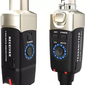 سیستم میکروفون بی سیم Xvive U3C 2.4G فرستنده گیرنده میکروفون XLR بی سیم برای میکروفون کندانسور، میکسر صدا، سیستم PA