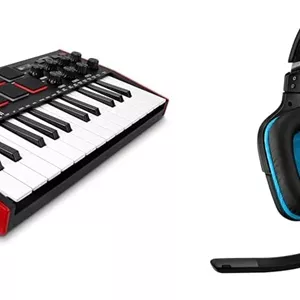 AKAI Professional MPK Mini MK3 – کنترلر کیبورد MIDI USB با 25 کلید و هدست گیمینگ سیمی Logitech G432