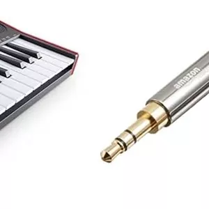 AKAI Professional MPK Mini Play MK3 - کنترلر میدی کیبورد و کابل کمکی آمازون بیسیکس، کابل صوتی استریو، جک 3.5 میلی‌متری به جک 3.5 میلی‌متری، 1.2 متر، مشکی
