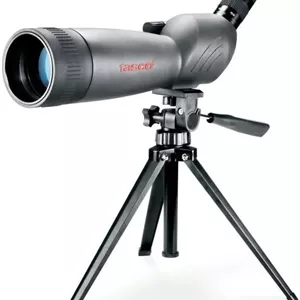 تلسکوپ دیدبانی زوم 60x60 20-60 Tasco World Class به همراه سه پایه قابل نصب و چشمی 45 درجه