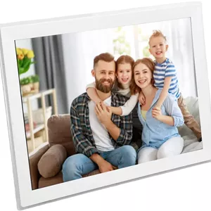 قاب عکس دیجیتال Bewinner، 15 اینچ 32 گیگابایت وای فای با صفحه نمایش لمسی، نمایش اسلاید، ارسال عکس از تلفن، چرخش خودکار، رومیزی یا دیواری، هدیه (قوانین انگلیس)
