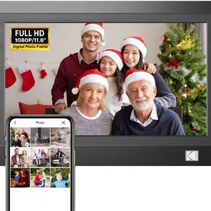 قاب عکس دیجیتال وای فای KODAK، صفحه نمایش لمسی 11.6 اینچی IPS FHD با رزولوشن 1900 * 1080 و حافظه 32 گیگابایتی، راه اندازی آسان برای به اشتراک گذاری عکس ها یا فیلم ها، بهترین هدیه برای خانواده و دوستان (مشکی)