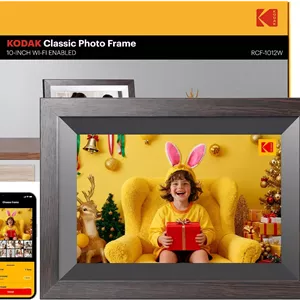 قاب عکس دیجیتال وای فای 10.1 اینچی KODAK با حافظه 32 گیگابایتی، صفحه نمایش لمسی IPS هوشمند 1280x800، چرخش خودکار، اشتراک گذاری