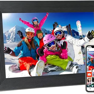 قاب عکس دیجیتال هوشمند وای فای، صفحه نمایش لمسی ال سی دی آی پی اس 1280x800، نمایش تصاویر، چرخش خودکار عمودی و افقی، حافظه داخلی 32 گیگابایت، قاب عکس دیجیتال بارگذاری از تلفن - مشکی، 10.1 اینچ