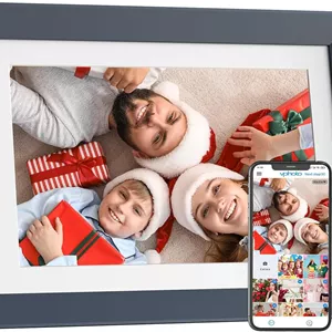 قاب عکس دیجیتال 10.1 اینچی هوشمند - قاب دیجیتال با صفحه لمسی IPS 1920 * 1200، قابل نصب روی دیوار، حافظه 16 گیگابایتی، بارگذاری عکس و فیلم از تلفن از طریق برنامه یا ایمیل، هدیه تولد برای مادر