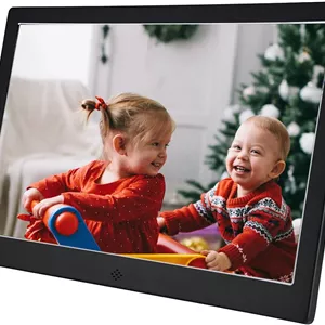 قاب عکس دیجیتال هوشمند 12 اینچی Vbestlife با صفحه نمایش TFT LED 1280x800، تقویم، ساعت زنگ دار، تایمر روشن/خاموش چند منظوره برای دوستان و خانواده (مشکی خنک)