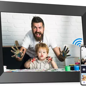 قاب عکس دیجیتال وای فای 10.1 اینچی BIGASUO، صفحه نمایش لمسی IPS HD، قاب عکس هوشمند ابری با حافظه داخلی 32 گیگابایتی، قابلیت نصب روی دیوار، چرخش خودکار، اشتراک گذاری فوری عکس از هر کجا