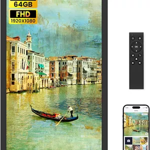 قاب عکس دیجیتال بزرگ 21.5 اینچی Uhale با WiFi و کنترل از راه دور، 1920 x 1080 FHD IPS بدون صفحه لمسی، دارای 64 گیگابایت حافظه، پشتیبانی از SD USB، اشتراک گذاری فوری عکس ها و فیلم ها