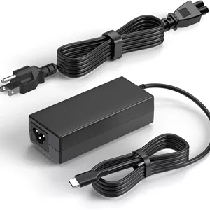 شارژر لپ تاپ 65 واتی USB C جایگزین برای HP Spectre X360/Envy X360/Elitebook/HP Computer/HP Chromebook/شارژر یونیورسال Chromebook Type C 45W آداپتور سیم برق سریع USB C