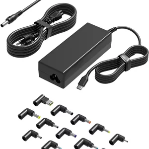 شارژر لپ تاپ یونیورسال 100 واتی USB C با 15 سری سازگار با اچ پی، دل، لنوو، ایسر، ایسوس، توشیبا، سامسونگ، مک بوک، آی بی ام، ال جی، فوجیتسو، ام اس آی، آی بی ام، گوگل کروم بوک، تبلت، آداپتور برق