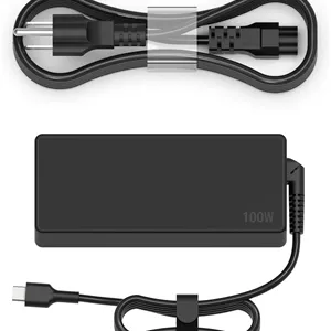 شارژر لپ تاپ 100 واتی USB-C - شارژر سریع کروم بوک سازگار با لنوو ThinkPad، اچ پی، ایسوس، مک بوک، دل، گوگل، استیم دک، ام اس آی، سامسونگ گلکسی، ال جی، هواوی و تمام دستگاه های Type-C، 10.8 فوت 90 وات 65 وات C0077
