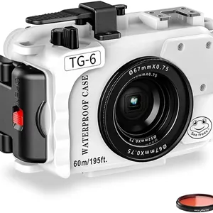 محفظه دوربین Sea Frogs سازگار با Olympus TG6/7، ضد آب با استاندارد IPX8، محافظت تا عمق 60 متری