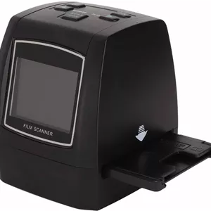 اسکنر فیلم 22 مگاپیکسلی با صفحه نمایش LCD 2.4 اینچی، تبدیل نگاتیو و اسلاید فیلم های 35 میلی متری/110 میلی متری/135 میلی متری/126KPK/Super 8 به عکس های دیجیتال JPEG 14 مگاپیکسلی/22 مگاپیکسلی (دوشاخه UK)
