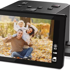 اسکنر فیلم و اسلاید 22 مگاپیکسلی با صفحه نمایش LCD 5 اینچی، تبدیل نگاتیوها و اسلایدهای رنگی و سیاه و سفید 35 میلی متری، 126، 110 فیلم به عکس های دیجیتال JPEG