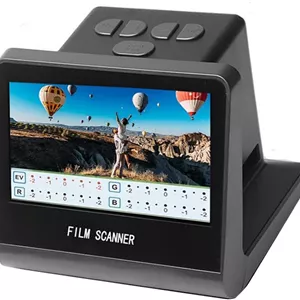 اسکنر فیلم 22 مگاپیکسلی با صفحه نمایش 5 اینچی LCD، مبدل دیجیتال اسلاید و نگاتیو، حافظه 16 گیگابایتی، تبدیل فیلم 35 میلی متری 126 110 سوپر 8 به JPEG، HDMI و USB-C برای کامپیوتر