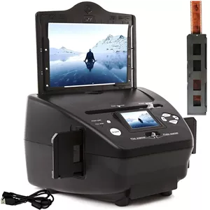اسکنر اسلاید و فیلم دیجیتال با صفحه نمایش بزرگ 2.4 اینچی LCD، اسکنر نگاتیو اسلاید با وضوح بالا با حافظه داخلی 128 مگابایتی، برای عکس های کاغذی 3*5/4*6/5*7، اسلایدها و نگاتیوهای 135