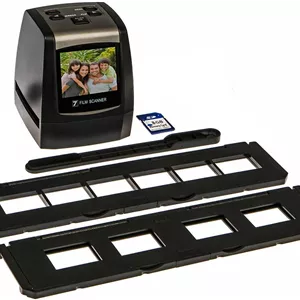 اسکنر قابل حمل فیلم و اسلاید 35 میلی متری با وضوح بالا. دارای صفحه نمایش LCD رنگی و کارت SD 8 گیگابایتی - مناسب برای فیلم های قدیمی کداک، فوجی، آگفا، کونیکا، ایلفورد رنگی نگاتیو، سیاه و سفید و اسلاید رنگی!