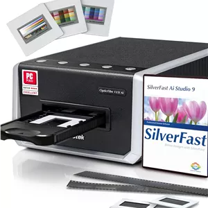 اسکنر فیلم و اسلاید حرفه ای Plustek OpticFilm 135i Ai با سیستم لنز آسفریک جدید و نرم افزار SilverFast Ai Studio 9 به همراه هدف کالیبراسیون IT8 پیشرفته (3 اسلاید)
