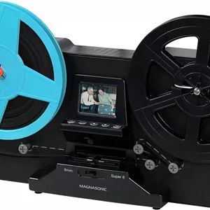 اسکنر فیلم سوپر 8/8 میلی‌متری Magnasonic، تبدیل فیلم به ویدیوی دیجیتال، صفحه نمایش 2.3 اینچی واضح، دیجیتالی کردن و مشاهده حلقه‌های فیلم سوپر 8/8 میلی‌متری 3، 5 و 7 اینچی (FS81)
