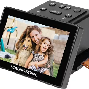 اسکنر فیلم 25 مگاپیکسلی همه کاره Magnasonic با صفحه نمایش بزرگ 5 اینچی و HDMI، تبدیل فیلم های 35 میلی متری/126/110/Super 8 و اسلایدهای 135/126/110 به عکس های دیجیتال، حافظه داخلی