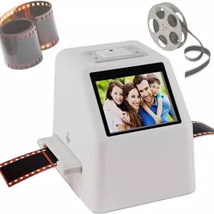 اسکنر فیلم و اسلاید KRUZZO 22MP چند منظوره با صفحه نمایش 4.3 اینچی، تبدیل فیلم نگاتیو 35 میلی متری، 126، 110، سوپر 8 و اسلاید به JPEG دیجیتال و ذخیره در کارت SD
