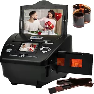 اسکنر فیلم دیجیتال، اسکنر نگاتیو اسلاید با رزولوشن بالا و صفحه نمایش 2.4 اینچی LCD، حافظه داخلی 128 مگابایتی، برای عکس های کاغذی 3*5/4*6/5*7 و نگاتیوها و اسلایدهای 135 (35 میلی متری)