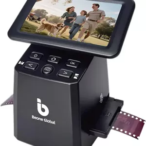 اسکنر فیلم BEONEGLOBAL ClearScan S5 با رزولوشن بالا و LCD 5 اینچی - تبدیل نگاتیوها و اسلایدهای 135، 126، 110 Super8 به عکس های دیجیتال JPEG 24 مگاپیکسلی به سرعت