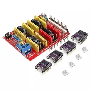 یک عدد شیلد CNCکیت 4 عددی درایور DRV8825 برای برد ماژول پرینتر سه بعدی آردوینو
