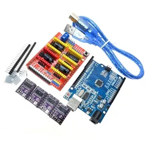 برد توسعه CNC Shield V3 برای ماشین حکاکی و پرینتر سه بعدی4 عدد درایور DRV8825 برای R3 به همراه کابل USB