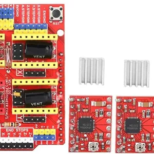 برد توسعه دستگاه حکاکی CNC V3 پرینتر سه بعدی به همراه 4 عدد ماژول درایور A4988 و 4 عدد رادیاتور