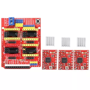 کنترلر CNC پرینتر سه بعدی، برد توسعه حکاکی V3 به همراه 3 عدد ماژول درایور استپر A4988، برد توسعه CNC برای پرینتر سه بعدی حکاکی
