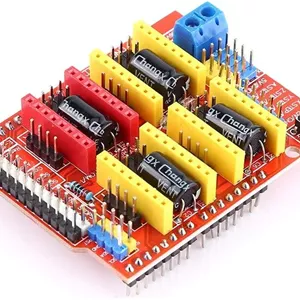 برد توسعه CNC به همراه ۴ عدد درایور موتور پله‌ای A4988 مناسب برای دستگاه حکاکی و پرینتر سه بعدی