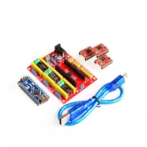 شیلد CNC V4 دستگاه حکاکی پرینتر سه بعدی3 عدد درایور A4988 برد توسعه برای آردوینو نانو V3.0 به همراه کابل USB نانو 3.0