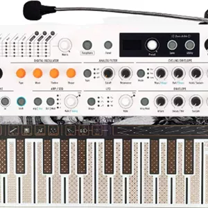 آرتوریا MicroFreak Vocoder Edition - سینتی سایزر هایبرید نسخه محدود با وکودر 16 باندی، میکروفون گردن غازی، پلی آفترتاچ 25 کلیدی، موتورهای دیجیتال و فیلتر آنالوگ، سفید | MicroFreak Vocoder Edition
