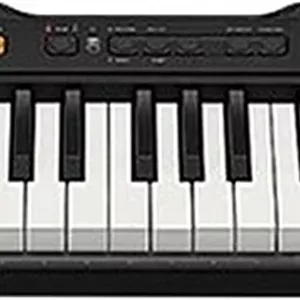 کیبورد قابل حمل 61 کلاویه کاسیو CTS-100 به همراه آداپتور برق ADE95100 LE، مجهز به 122 صدا و 61 ریتم، بلندگوهای داخلی 2W 2W، درگاه MIDI سازگار، مشکی | CTS-100