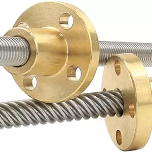 پیچ لید T6، پیچ ذوزنقه‌ای فولاد ضد زنگ با مهره مسی، گام 1mm/2mm لید 1mm/2mm/4mm/6mm/12mm میله ذوزنقه‌ای پرینتر سه بعدی، 1 عدد (رنگ: گام 2 لید 12mm، اندازه: 250mm)(گام 1mm لید 1mm)