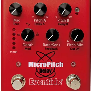 پدال استامپ باکس دیلی Eventide MicroPitch، افکت H3000 Harmonizer، دو شیفتر زیر و بم در یک پدال، افکت های مبتنی بر تمپو با فوت سوییچ Tap، ذخیره سازی پریست، ورودی 1/4 اینچی، خروجی استریو 1/4 اینچی و MIDI، قرمز | 1219-031