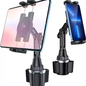 نگهدارنده تبلت خودرو WixGear - نگهدارنده جهانی آیپد برای خودرو با ارتفاع قابل تنظیم، پایه نگهدارنده فنجانی، گیره بزرگ برای دستگاه های 12.9 اینچی، پایه سنگین و محکم