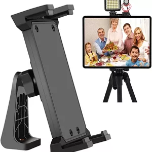 نگهدارنده تبلت و آیپد Peastrex با قابلیت چرخش 360 درجه و اتصال سه پایه به همراه کفشک سرد برای گوشی های هوشمند و تبلت های 4 تا 15 اینچی، آیپد پرو 12.9، آیپد ایر مینی، گلکسی تب S9 اولترا 14.6 و غیره