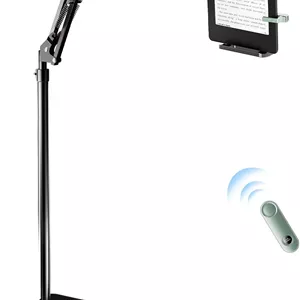 پایه زمینی برای کیندل با ریموت کنترل ورق زن، نگهدارنده برای مطالعه در تخت با کلیکر – برای کیندل پیپروایت، اواسیس، تبلت، آیفون و بیشتر 4.7-11 اینچ، ریموت سبز
