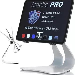 پایه آیپد چرخشی Stabile PRO - ساخت آمریکا - سازگار با اپل آیپد (نقره ای)