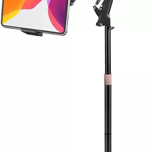 پایه نگهدارنده تبلت، پایه تلفن بالای تخت با پایه فوق العاده پایدار 4 کیلوگرمی و قابل تنظیم زاویه/ارتفاع، سازگار با آیفون، آیپد پرو 12.9، گلکسی تب، کیندل، تلفن های 4.5 تا 13 اینچی
