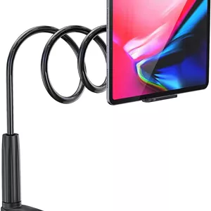 نگهدارنده تبلت WixGear برای تخت - پایه نگهدارنده گردنی تبلت، گیره نگهدارنده گردنی بازوی بلند انعطاف پذیر، سازگار با آیپد ایر مینی، تبلت های گلکسی، کیندل فایر، دستگاه های 4 تا 10.5 اینچی