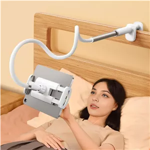 پایه نگهدارنده تبلت گردنی برای تخت، پایه بازوی بلند انعطاف پذیر برای مطالعه در تخت، سازگار با آیپد مینی پرو ایر، تلفن، سوییچ، تبلت های سامسونگ گلکسی، کیندل فایر، و سایر دستگاه های 4.7-12.9 اینچی