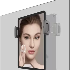 پایه نگهدارنده آیپد و تبلت با مکنده قوی برای آینه، کاشی های براق و شیشه، نگهدارنده پد برای حمام، آشپزخانه، باشگاه، یوگا، آرایش، پشتیبانی از 3 پد اضافی برای 24 ساعت، مناسب برای دستگاه ها از 5.5 تا 12.9 اینچ (مشکی)