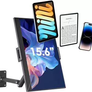 پایه دیواری تبلت برای آیپد، پایه نگهدارنده مانیتور قابل حمل برای حداکثر 15.6 اینچ، آلیاژ آلومینیوم با قابلیت تنظیم 360 درجه، پایه تبلت تاشو برای کیندل، مناسب برای آیپد پرو ایر مینی 4.7 تا 12.9 اینچی، گلکسی تب، تبلت ها