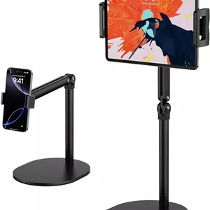 پایه تبلت برای آیپد، نگهدارنده بازویی قابل تنظیم رومیزی با چرخش 360 درجه، پایه مانیتور قابل حمل سازگار با آیپد مینی ایر پرو، کیندل، سوییچ، گلکسی تب، تلفن ها