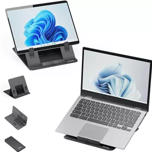 پایه تاشو لپ تاپ پلاگبل با 4 زاویه قابل تنظیم برای تبلت ها و لپ تاپ ها تا 16 اینچ، مک بوک و کامپیوتر، نگهدارنده آیپد برای تبلت طراحی (PT-STANDX)