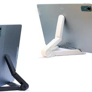 دو عدد پایه نگهدارنده تبلت برای میز - پایه های قابل تنظیم و قابل حمل، سازگار با تبلت های 4 تا 13 اینچی مانند آیپد پرو 11، 9.7، 10.5، 12.9، کیندل فایر HD، نکسوس، تب - سفید و مشکی، لوازم جانبی میز
